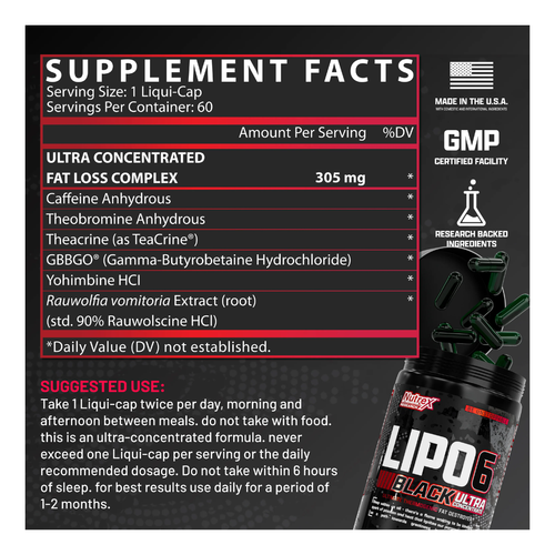 Nutrex Research Lipo-6 Black UC The Ultimate Thermogenic Fat Burner secondary image