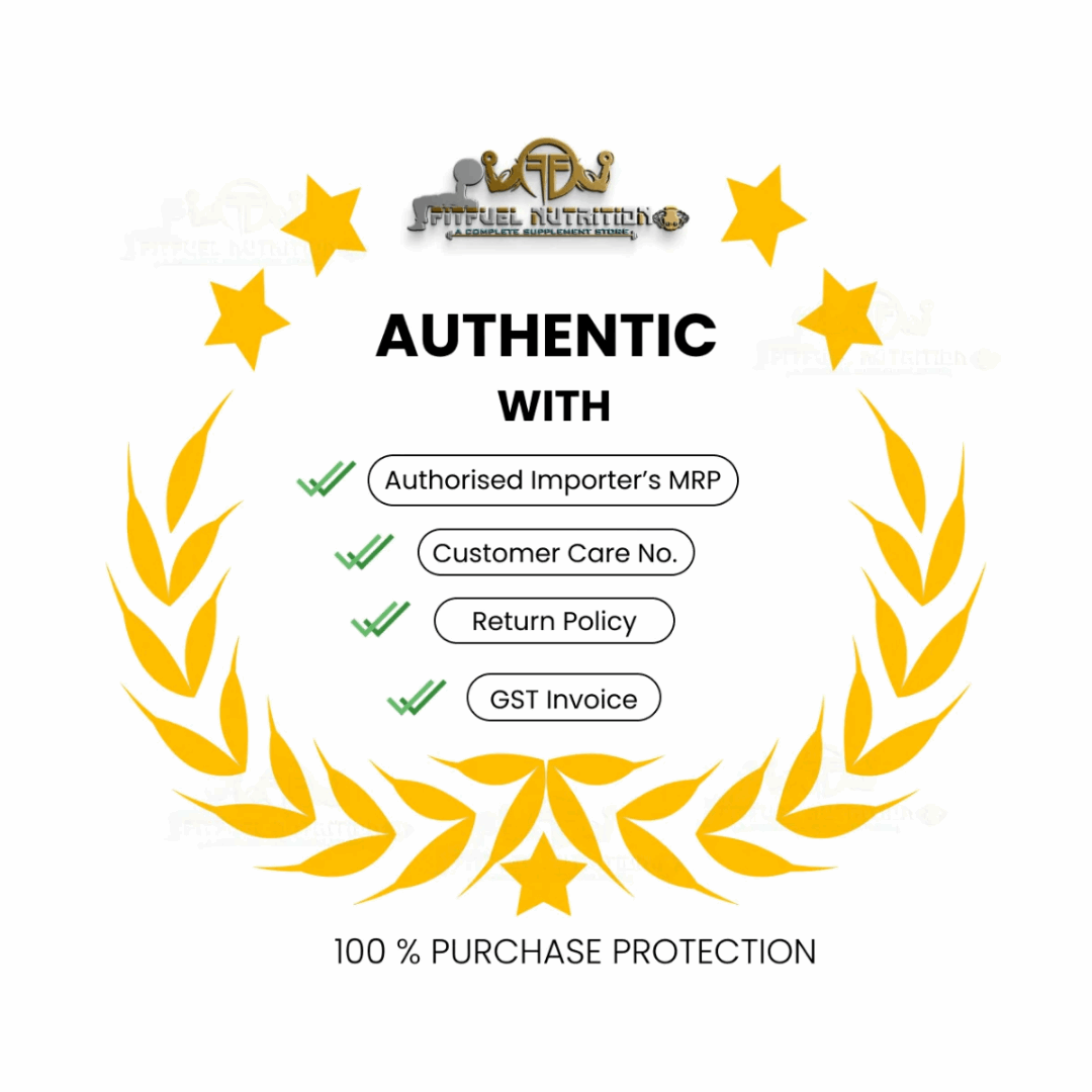 Certification badge with star symbols, text, and a brand logo on a white background