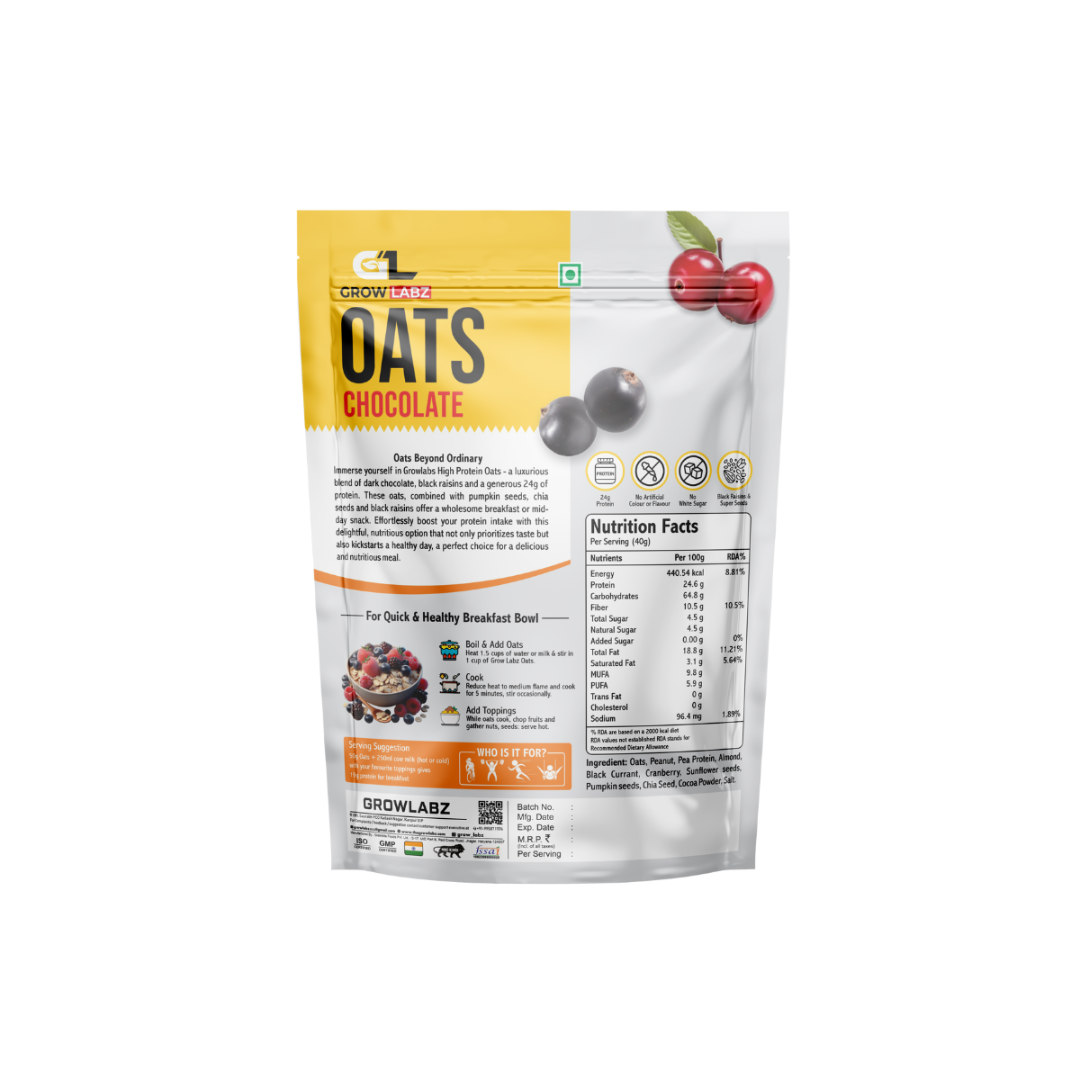 Growlabz High Protein Oats | Chocolate