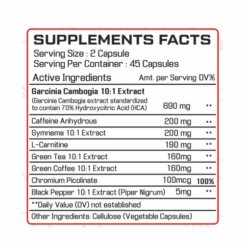 Growlabz Badman Cutz (Ultimate Fat Loss Formula) 90 Caps secondary image
