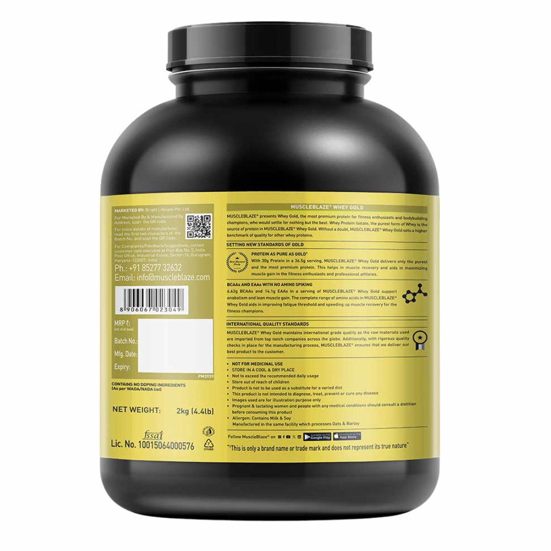 (MB) MuscleBlaze Whey Gold 100% Whey Protein Isolate