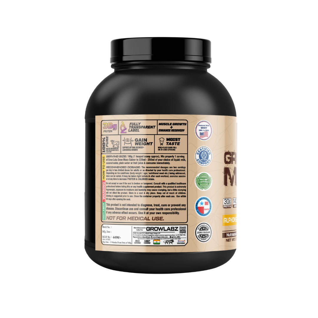 Growlabz Grow Mass Gainer + Growdrol 6LB ( Best Size Gaining Stack )