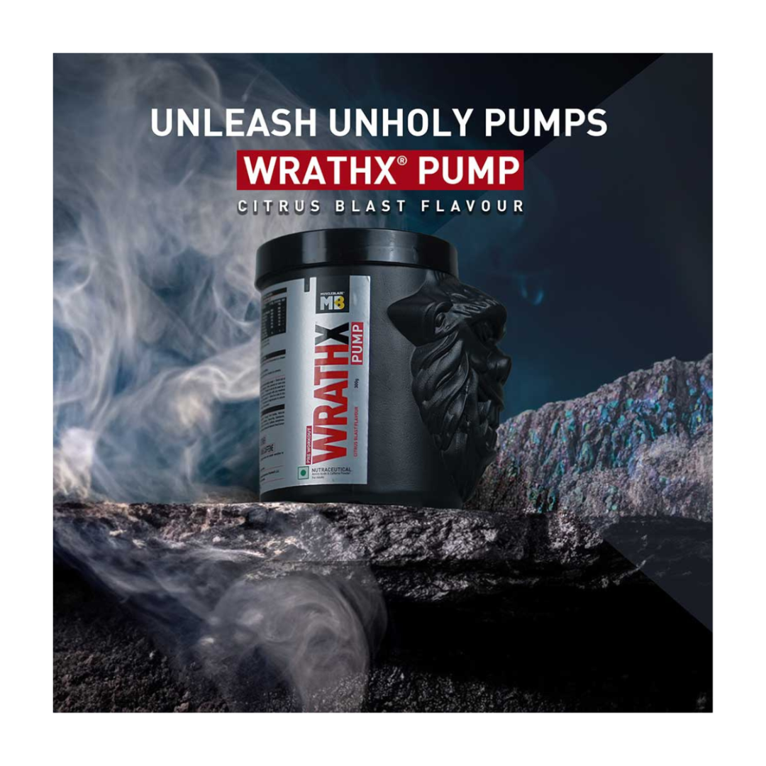 MuscleBlaze WrathX Pump Pre-Workout 300 g (Citrus Blast)