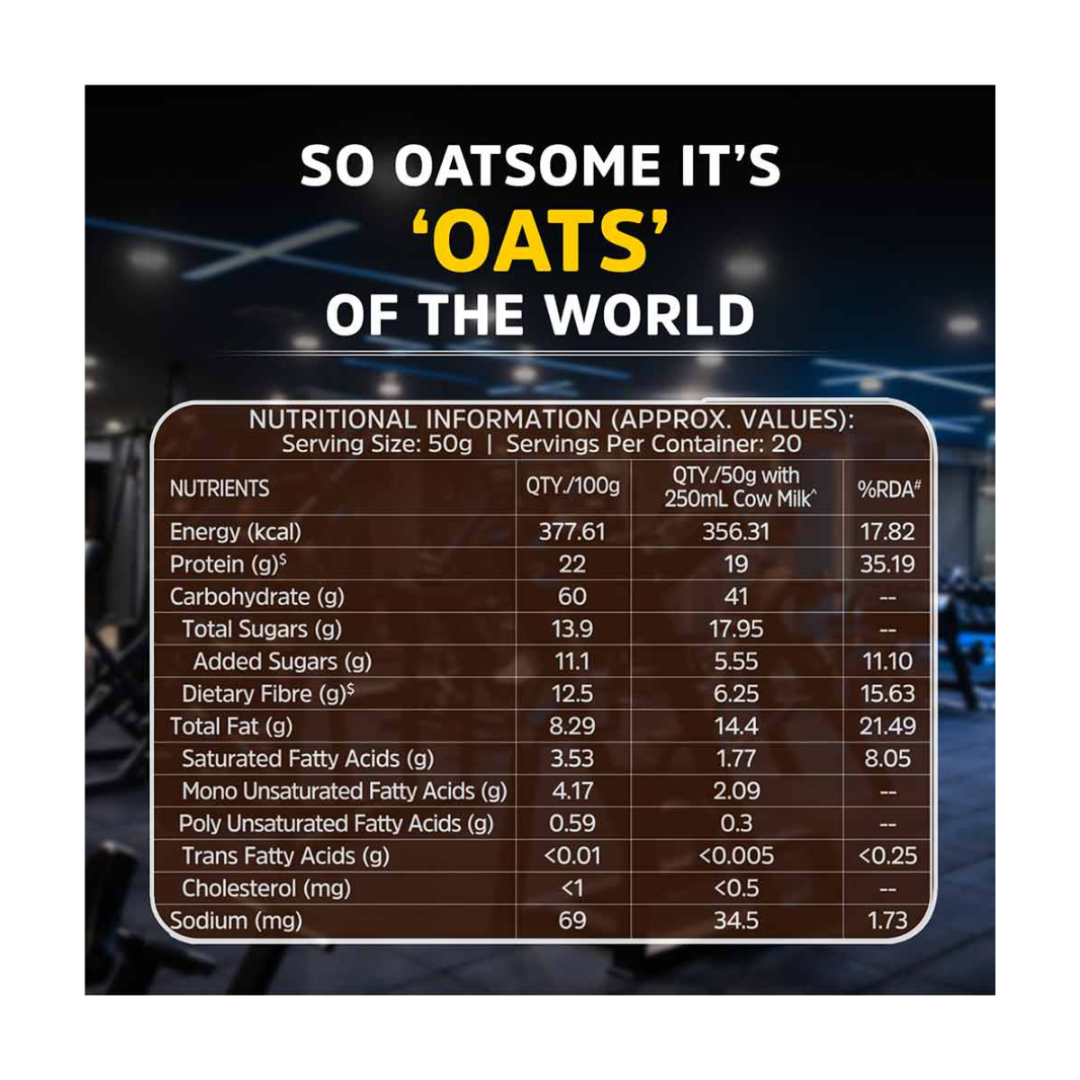MuscleBlaze High Protein Oats, 1 kg, Dark Chocolate