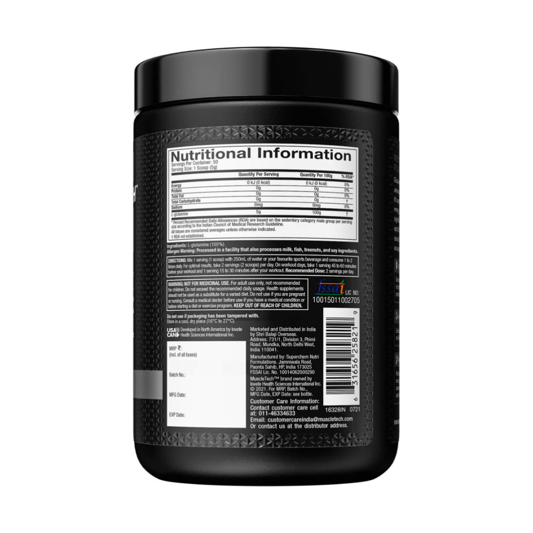 MuscleTech Platinum 100% Glutamine 250G