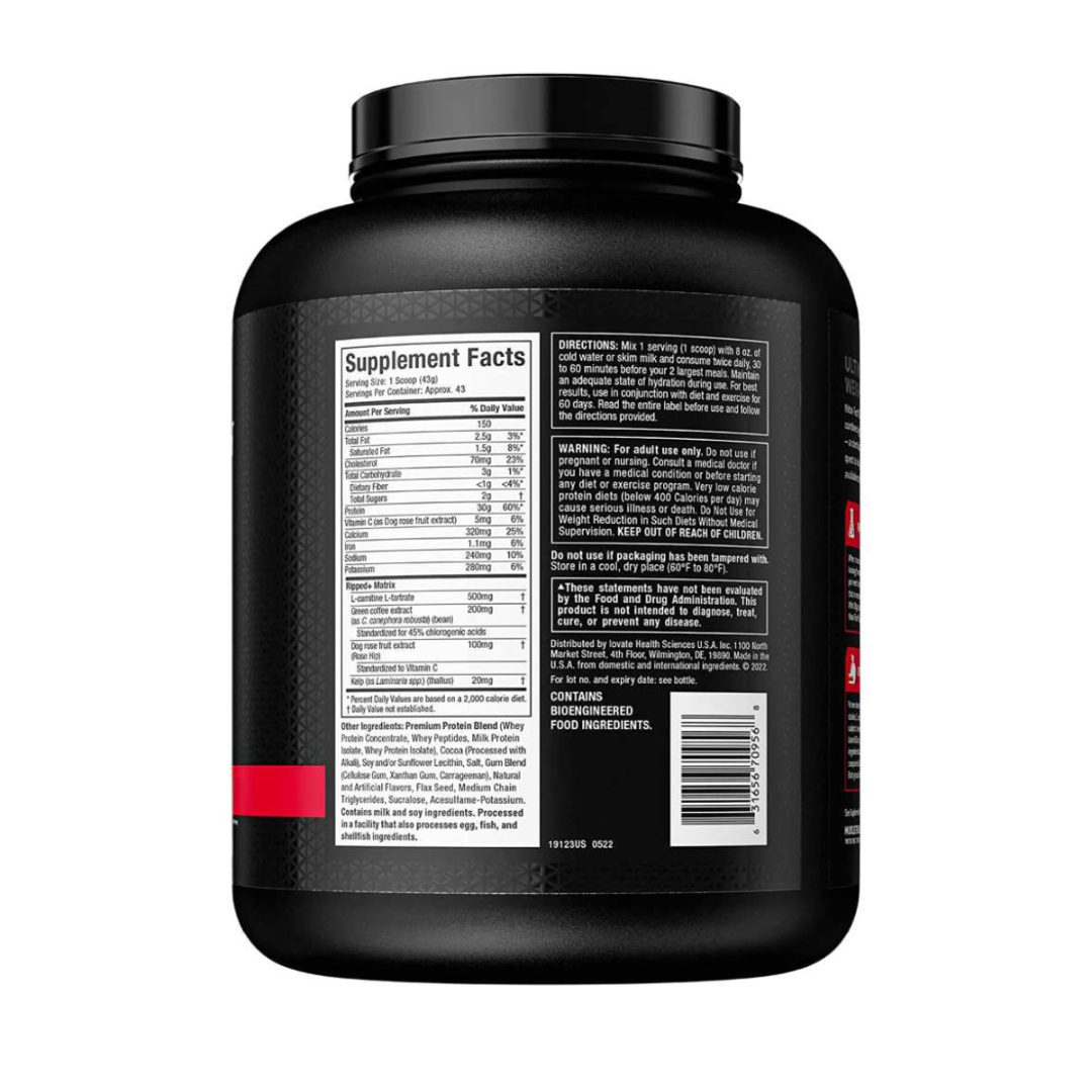 MuscleTech Nitrotech Ripped Whey Protein 4Lb