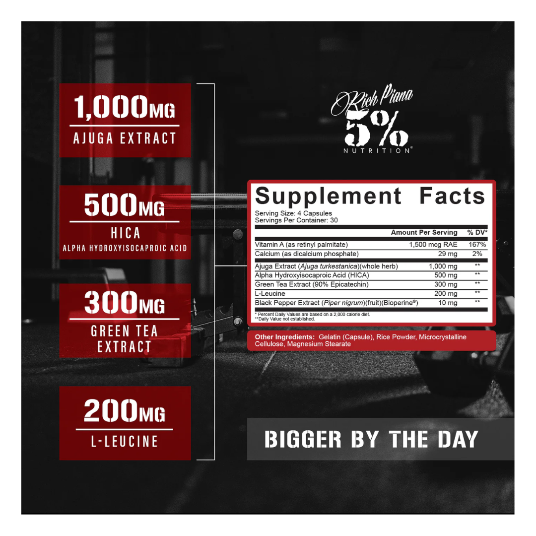 Rich Piana 5% Nutrition POST GEAR PCT Support With Turkesterone - 240 Capsules