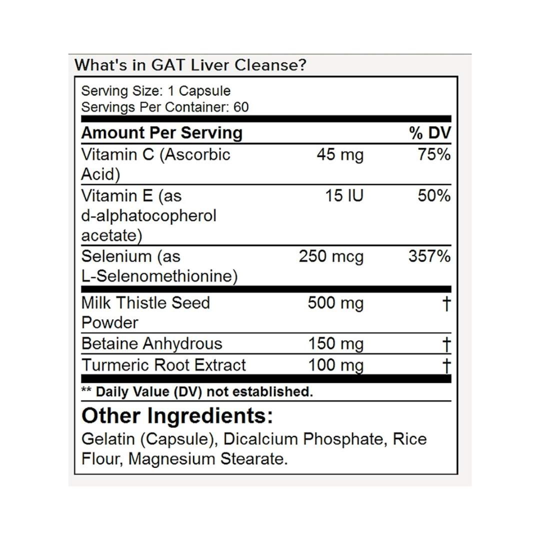 GAT Sports Liver Cleanse, 60 capsules