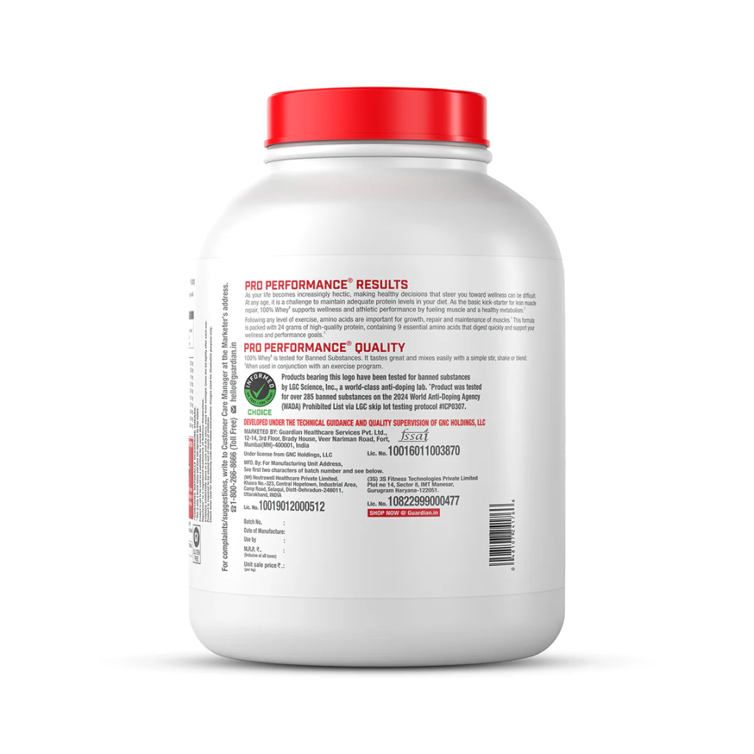 GNC Pro Performance 100% Whey Protein Powder