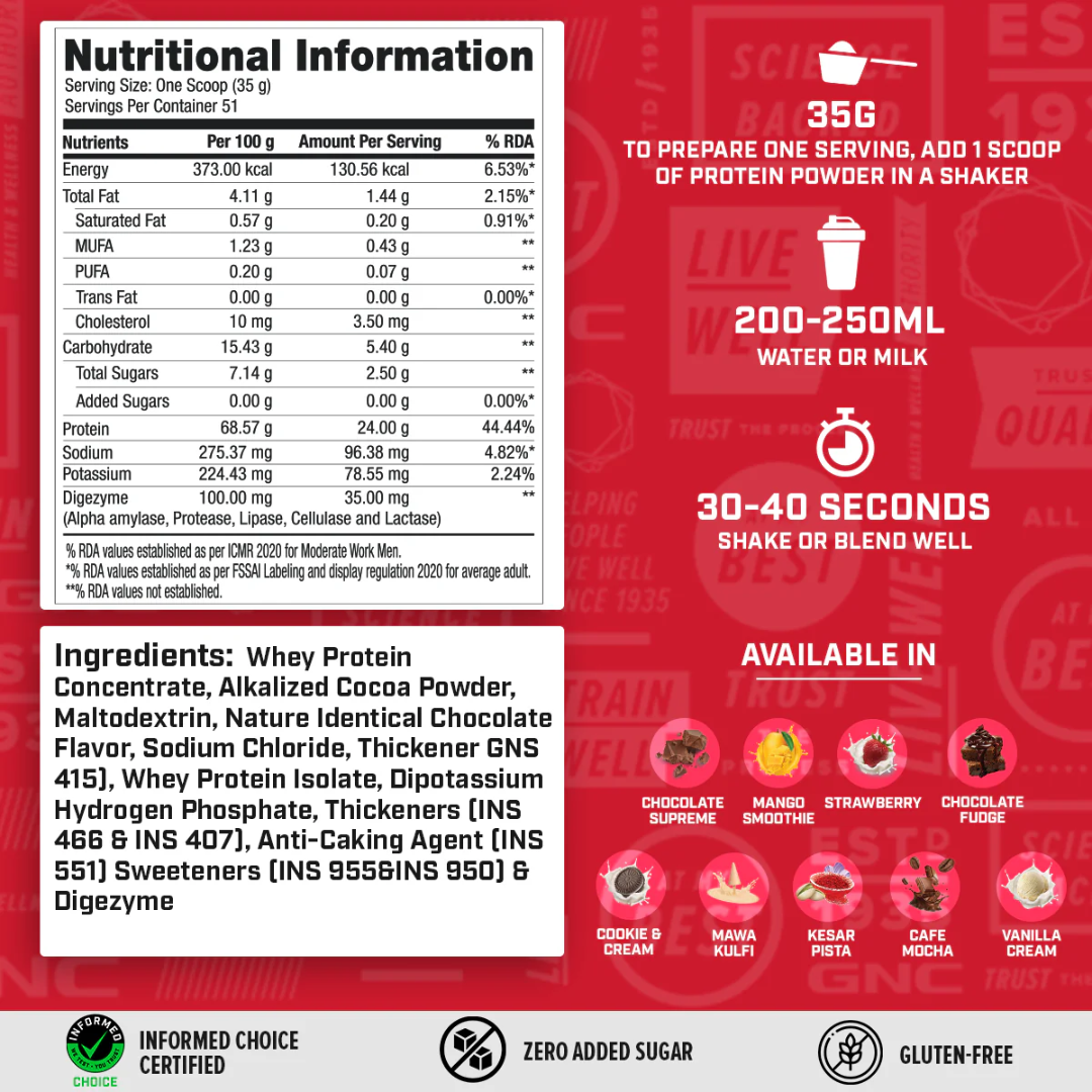 GNC Pro Performance 100% Whey Protein Powder