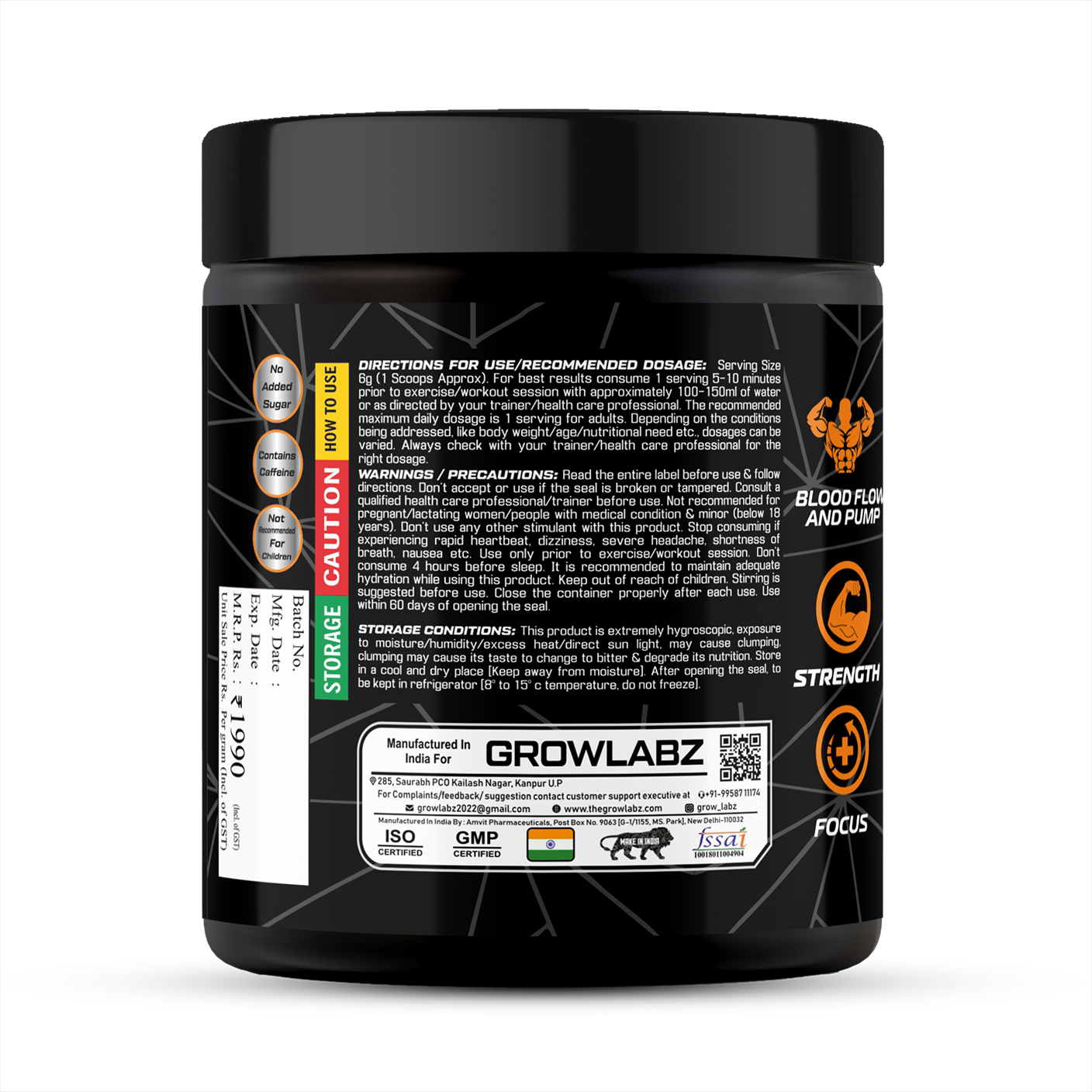 Growlabz Angryman Pre-Workout (Extreme Potency)