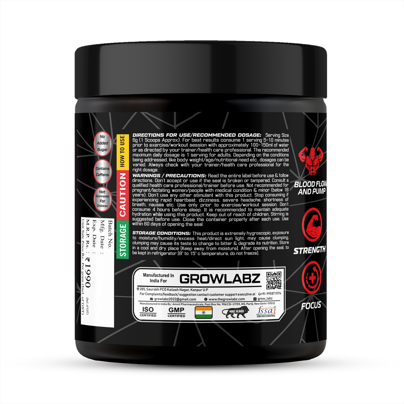 Growlabz Angryman Pre-Workout (Extreme Potency)