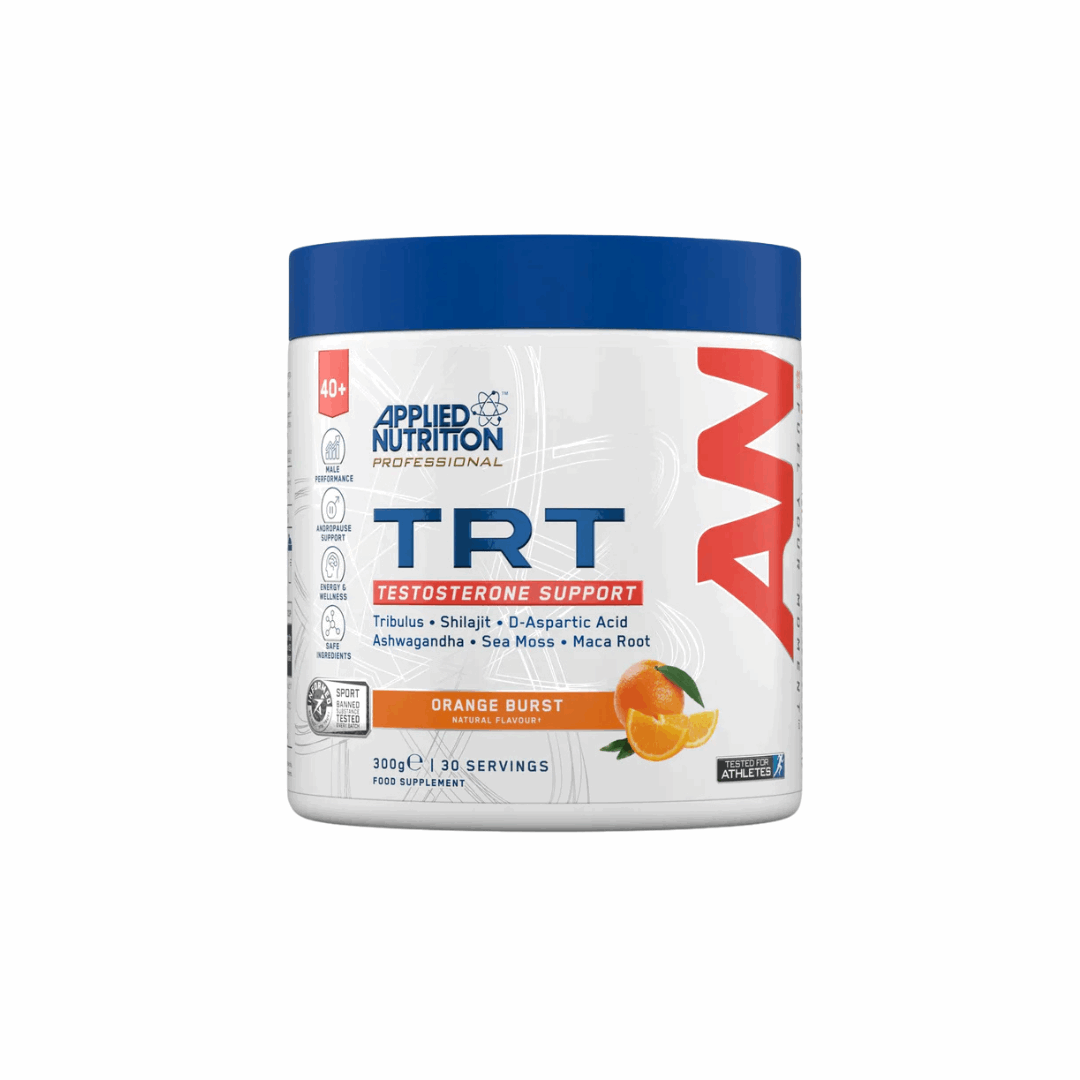 Applied Nutrition TRT Testosterone Support supplement container on a white background