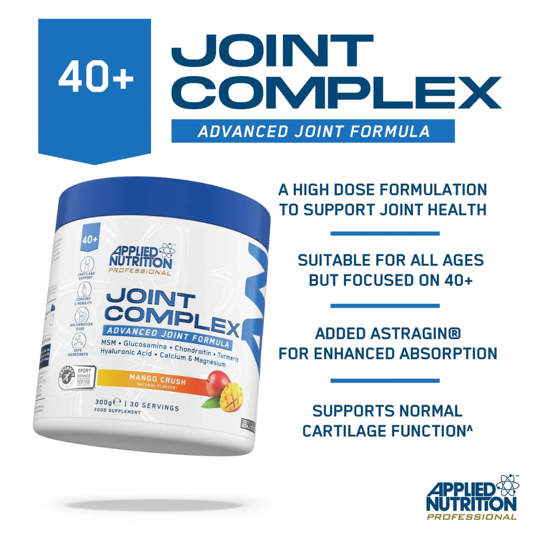 Applied Nutrition Joint Complex supplement container with product details on a white background
