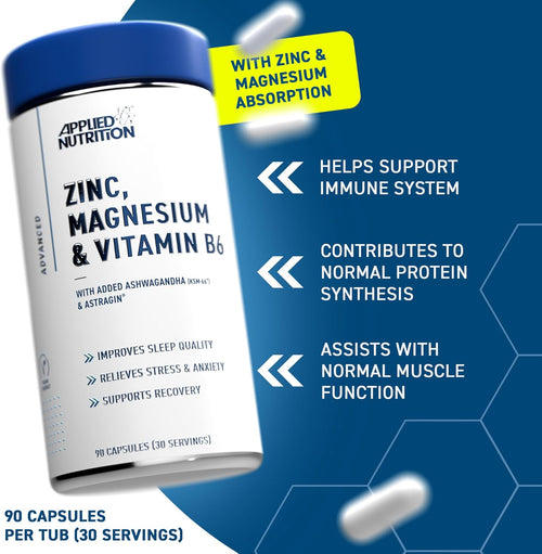 Applied Nutrition Zinc, Magnesium & Vitamin B6 Capsules With Ashwagandha (ZMA) secondary image