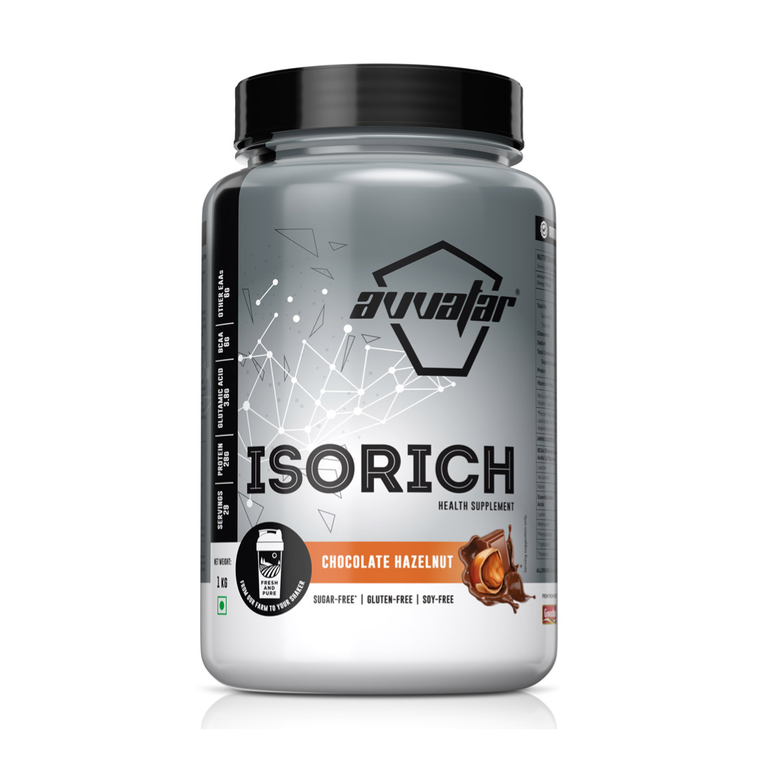 Supplement container labeled 'Isorich' by Arvivafar on a white background