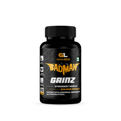 Growlabz Badman Gainz (Ultimate Size Gaining Formula) 90 Capsules