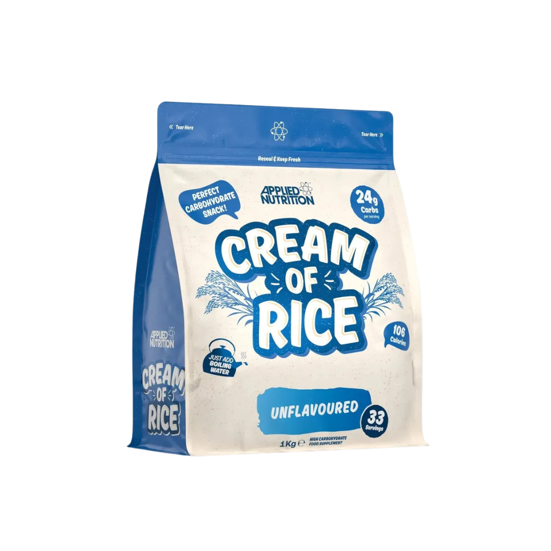 Bag of Applied Nutrition Cream of Rice on a white background