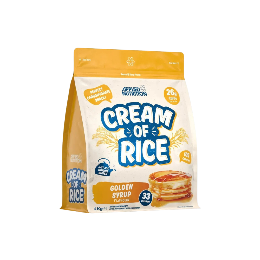Bag of Cream of Rice Raspberry Ripple flavor on a white background