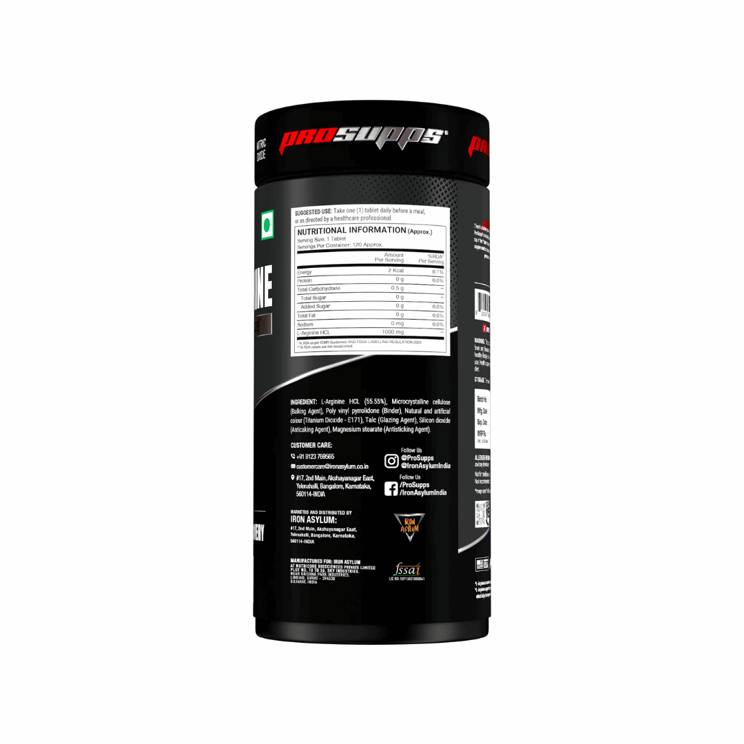 Black supplement container with ProSupps branding on a white background