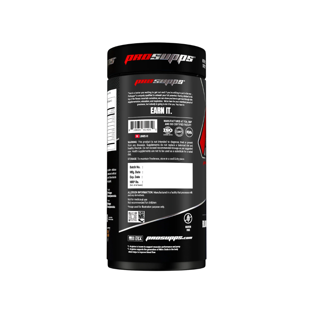 Black supplement container with ProSupps branding on a white background