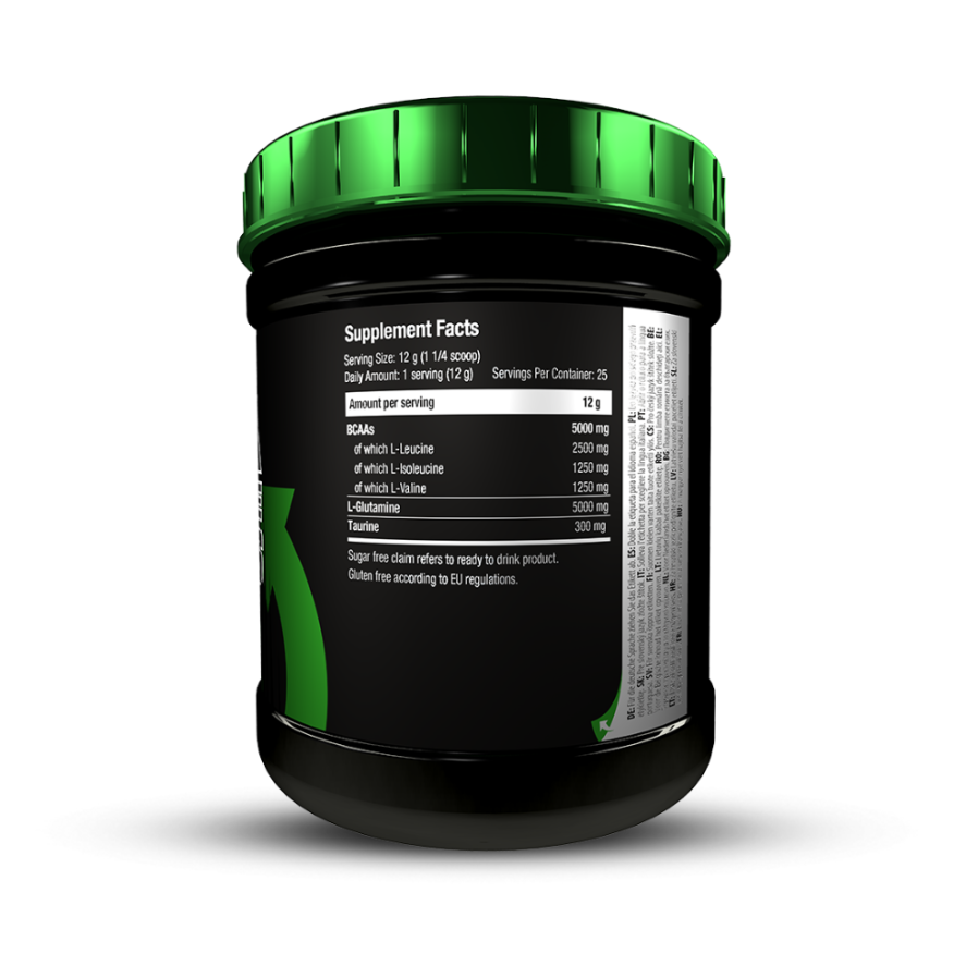 Scitec Nutrition BCAA + Glutamine XPress supplement container on a white background