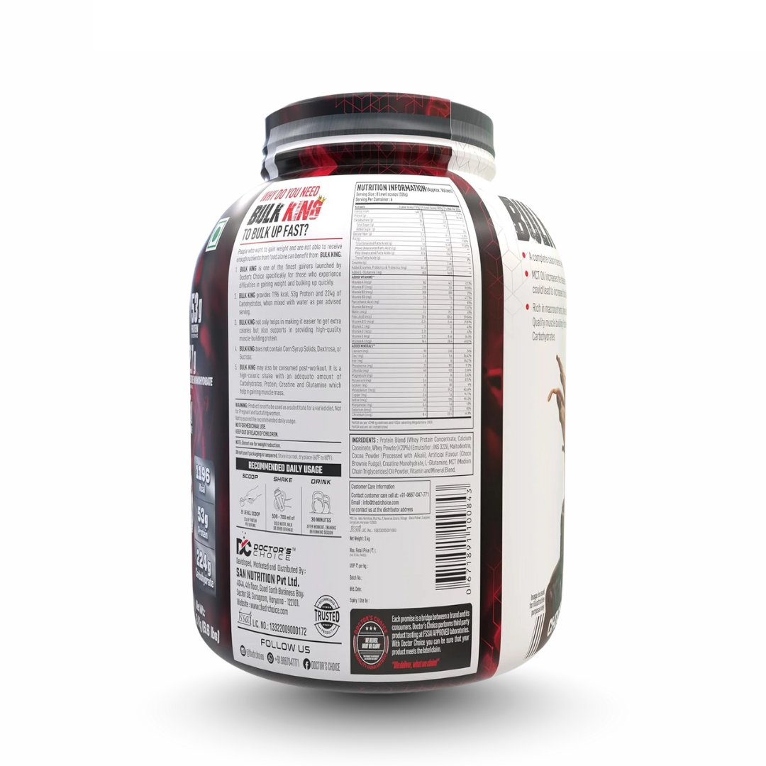 Back view of a supplement container with nutritional information on a white background