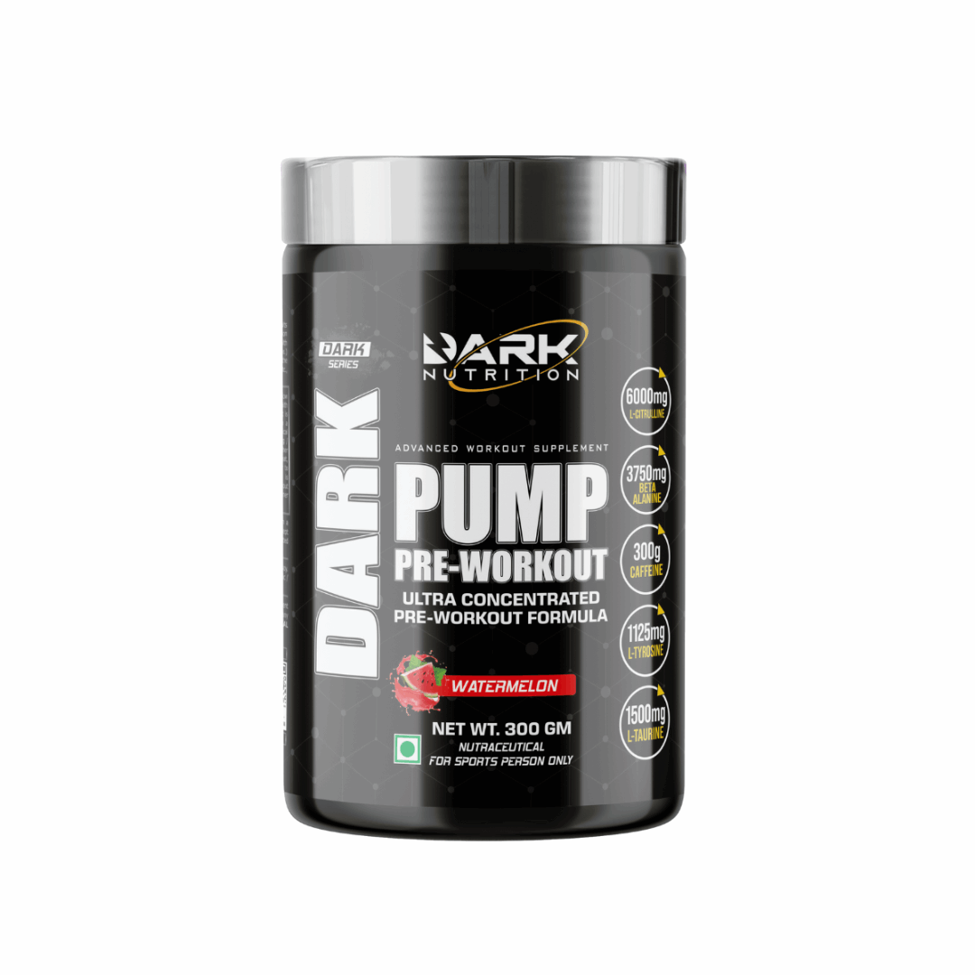 Dark Nutrition Pump Pre-Workout supplement container on a white background