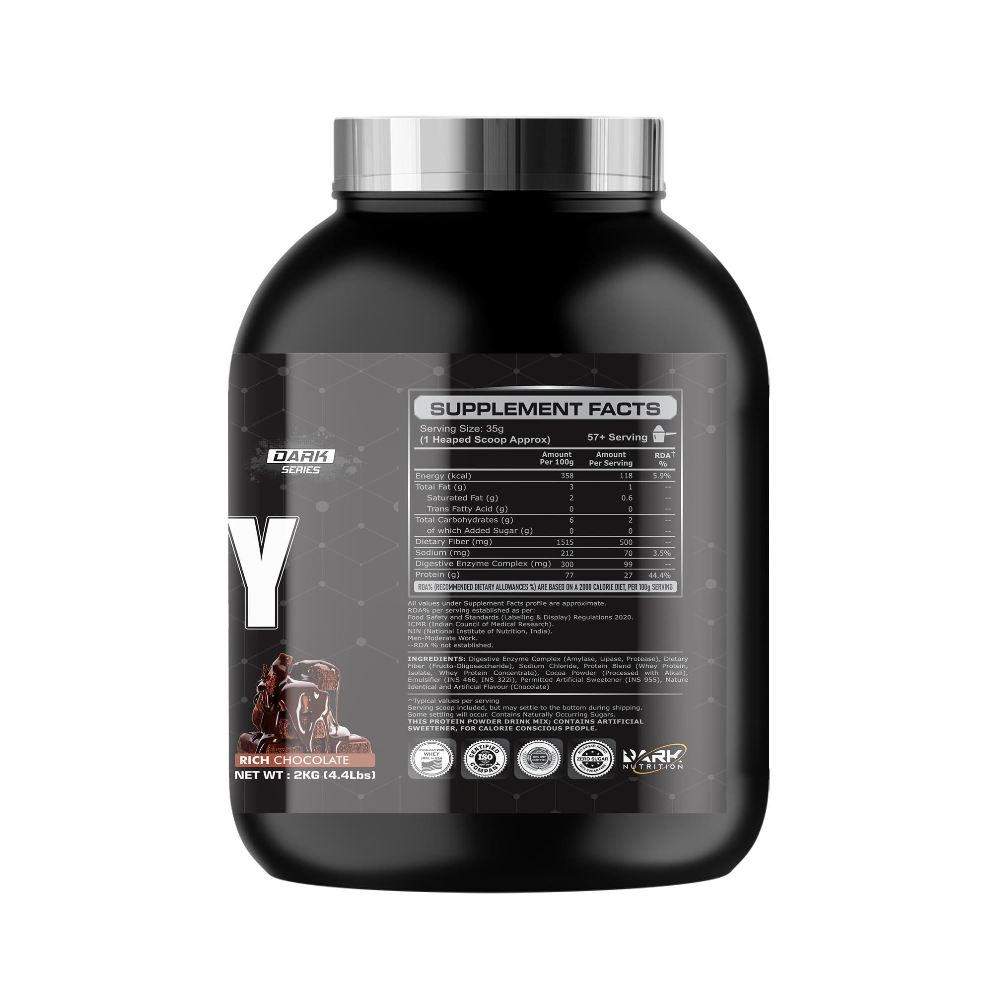 Dark Nutrition Dark Whey Protein | 27G Protein |