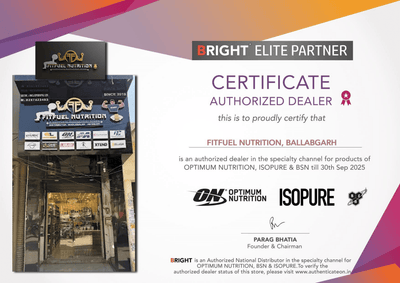 On Optimum Nutrition certificate