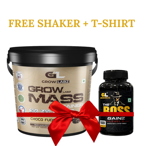 Growlabz Grow Mass Gainer + The Boss Gainz ( Ultimate Size Gaining Stack ) secondary image