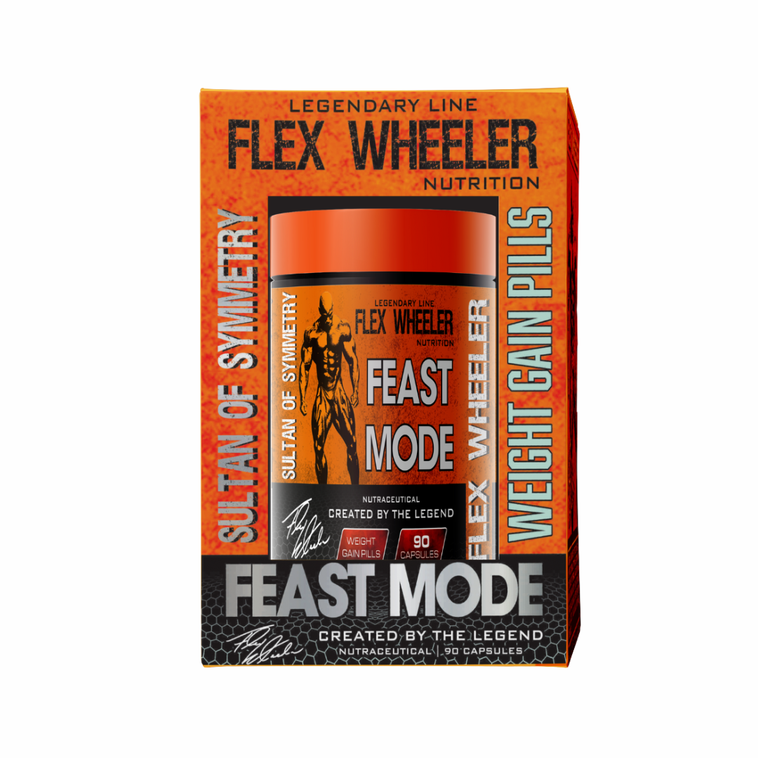 Flex Wheeler Nutrition Feast Mode weight gain pills packaging on a white background