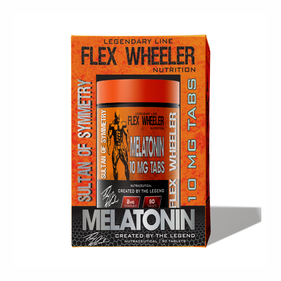 Flex Wheeler Nutrition Melatonin supplement packaging on a white background