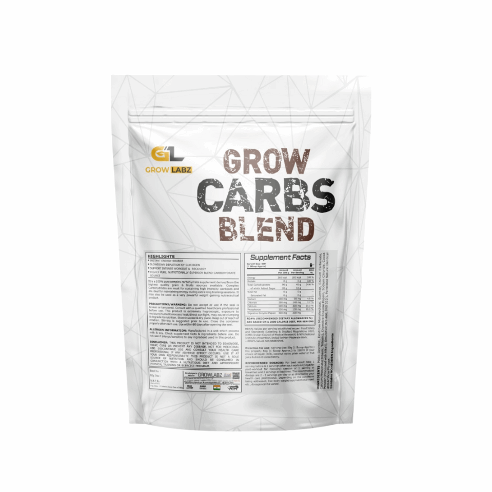 Grow Labz Carbs Blend package on a white background