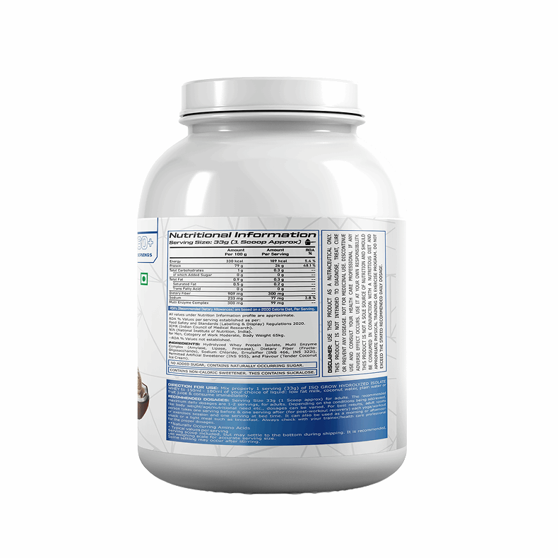 Nutritional supplement container with label on a white background