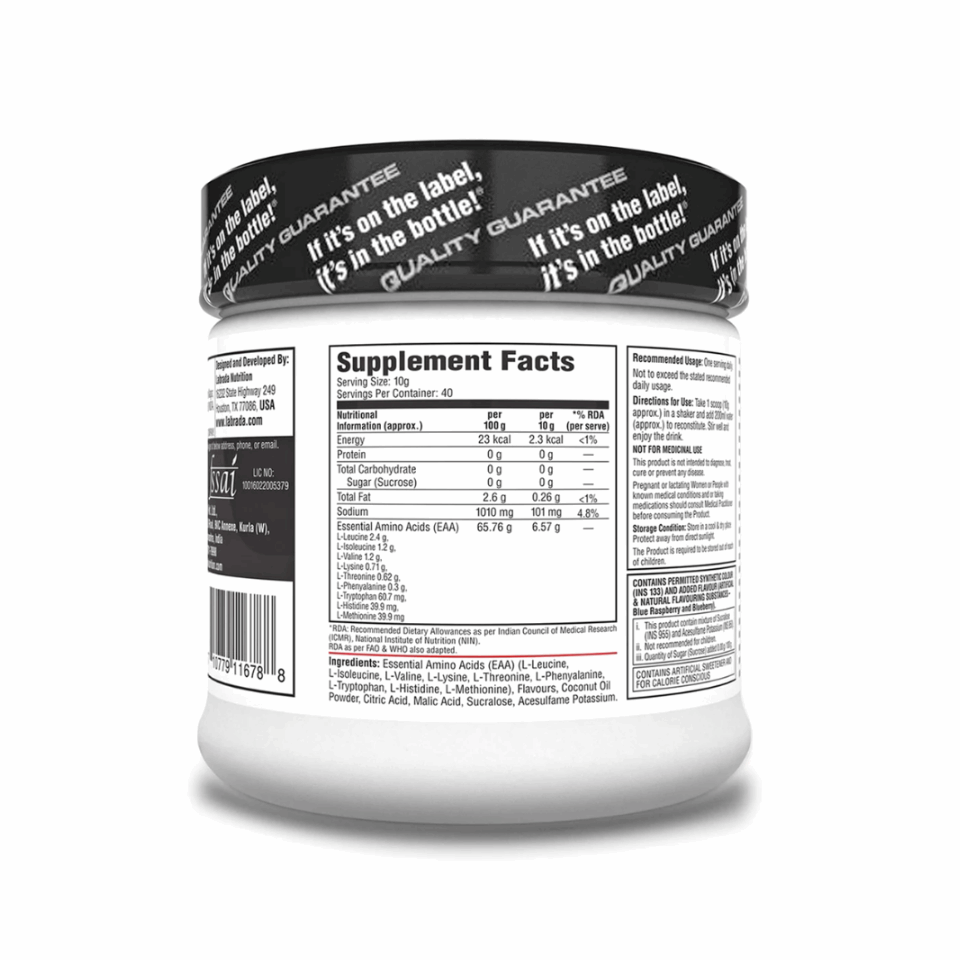Labrada EAA Power supplement container on a white background