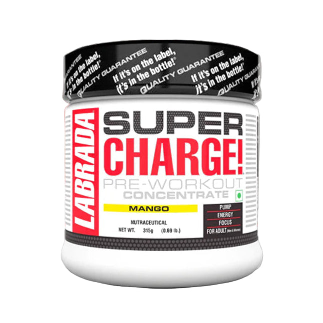 Labrada Super Charge pre-workout concentrate container on a white background