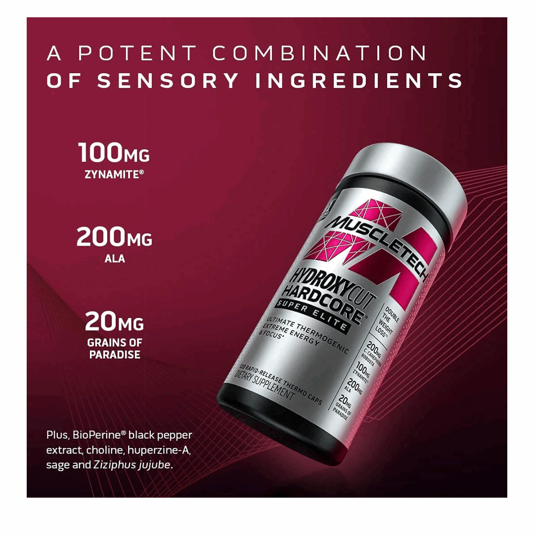 Supplement bottle with ingredient details on a red background