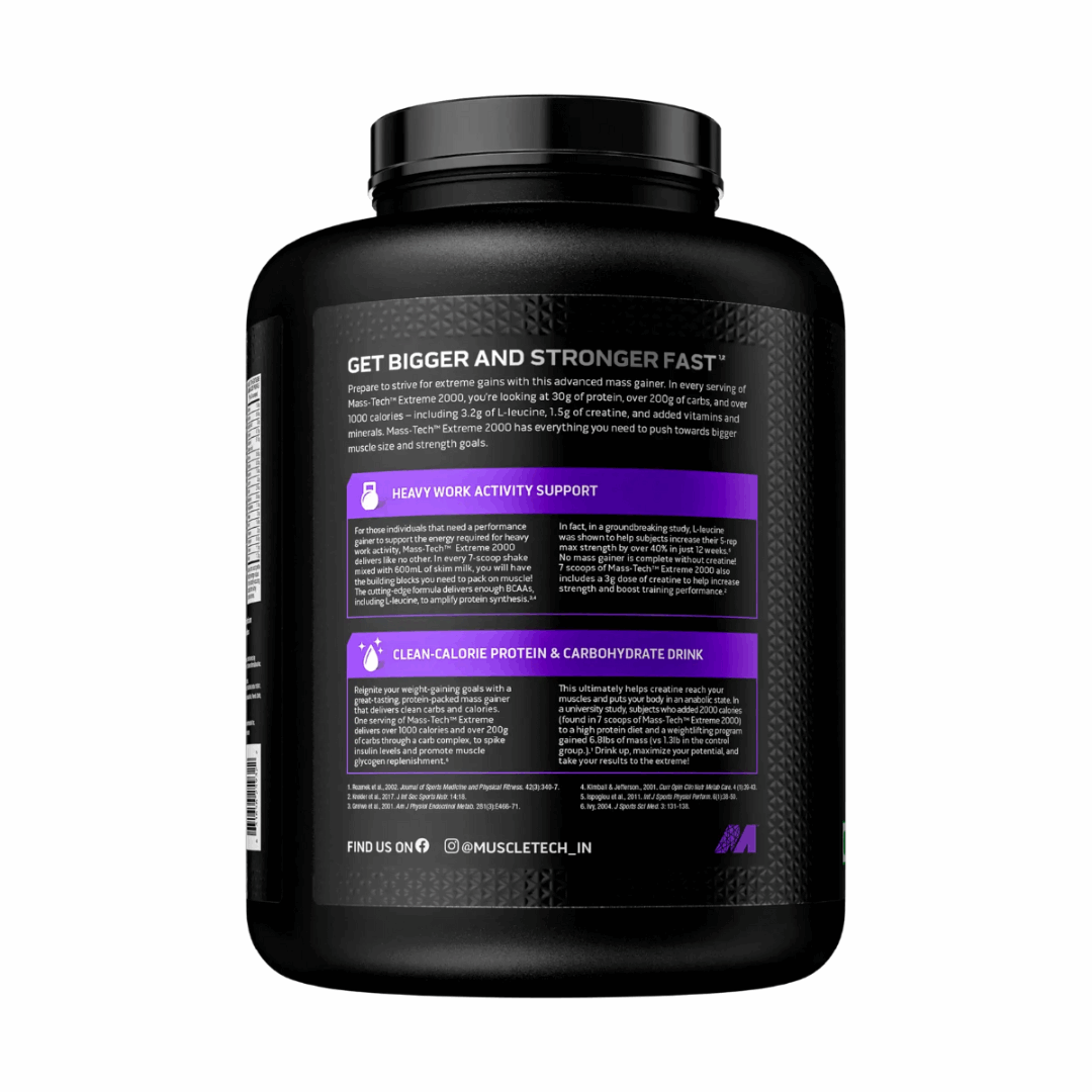 Black supplement container with purple text on a white background