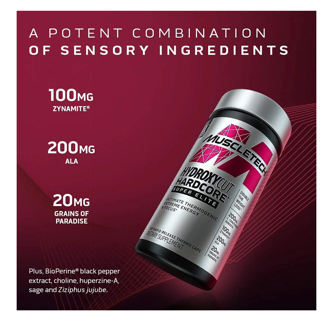 Supplement bottle with ingredient details on a red background