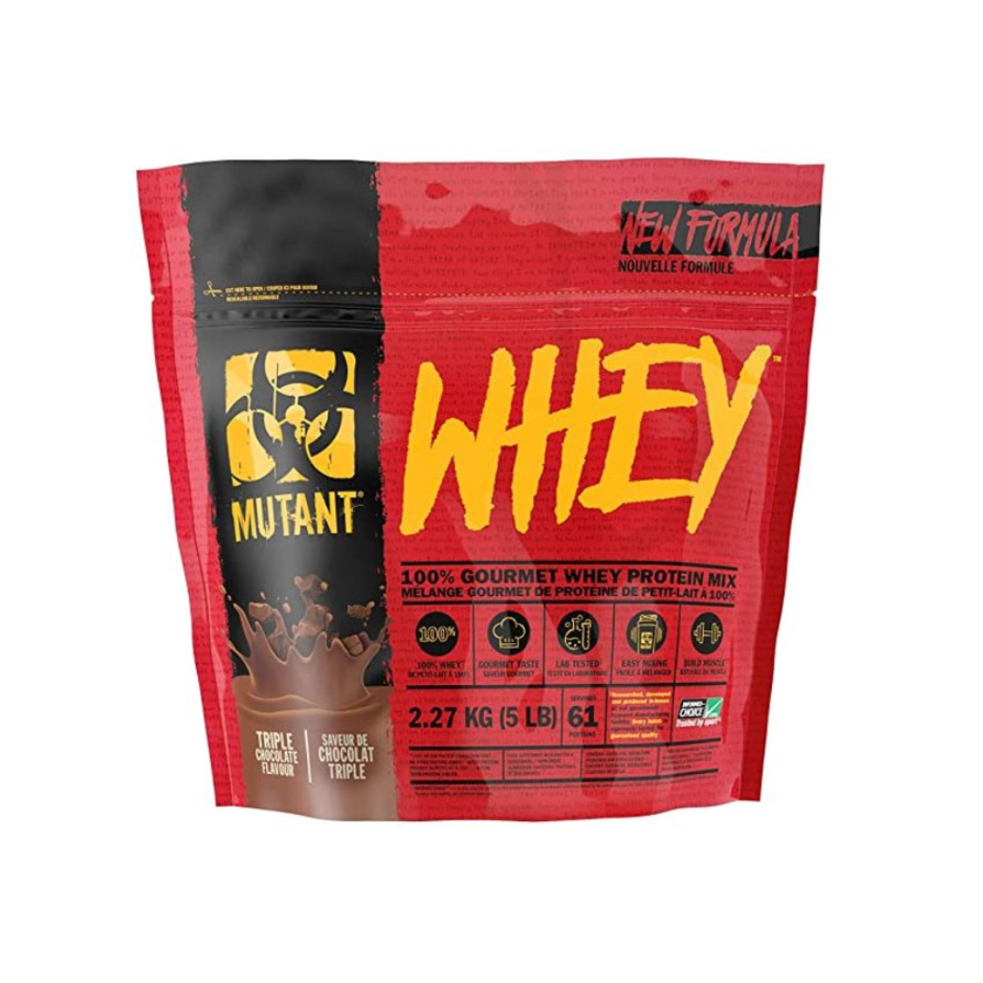 Mutant whey protein package on a white background