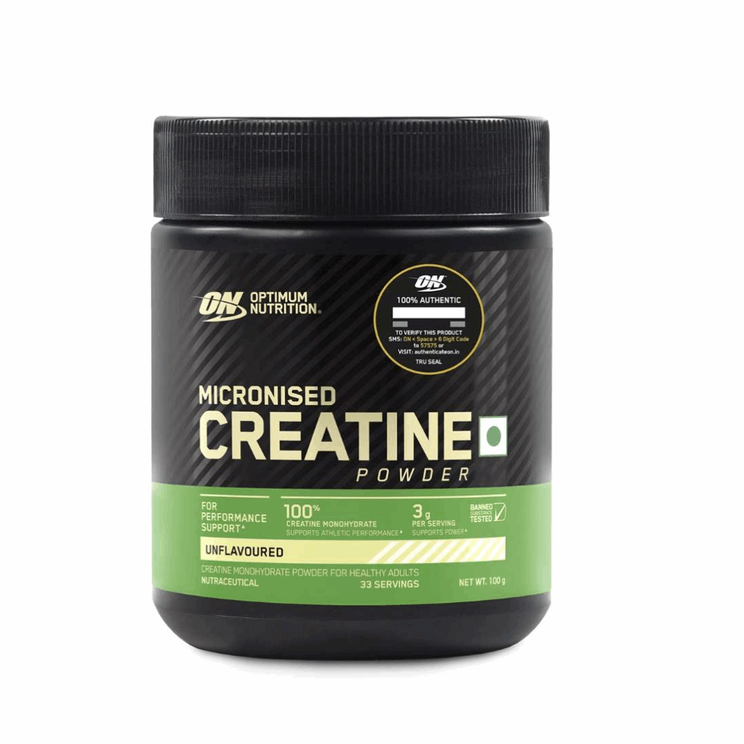 Optimum Nutrition Micronised Creatine Powder container on a white background