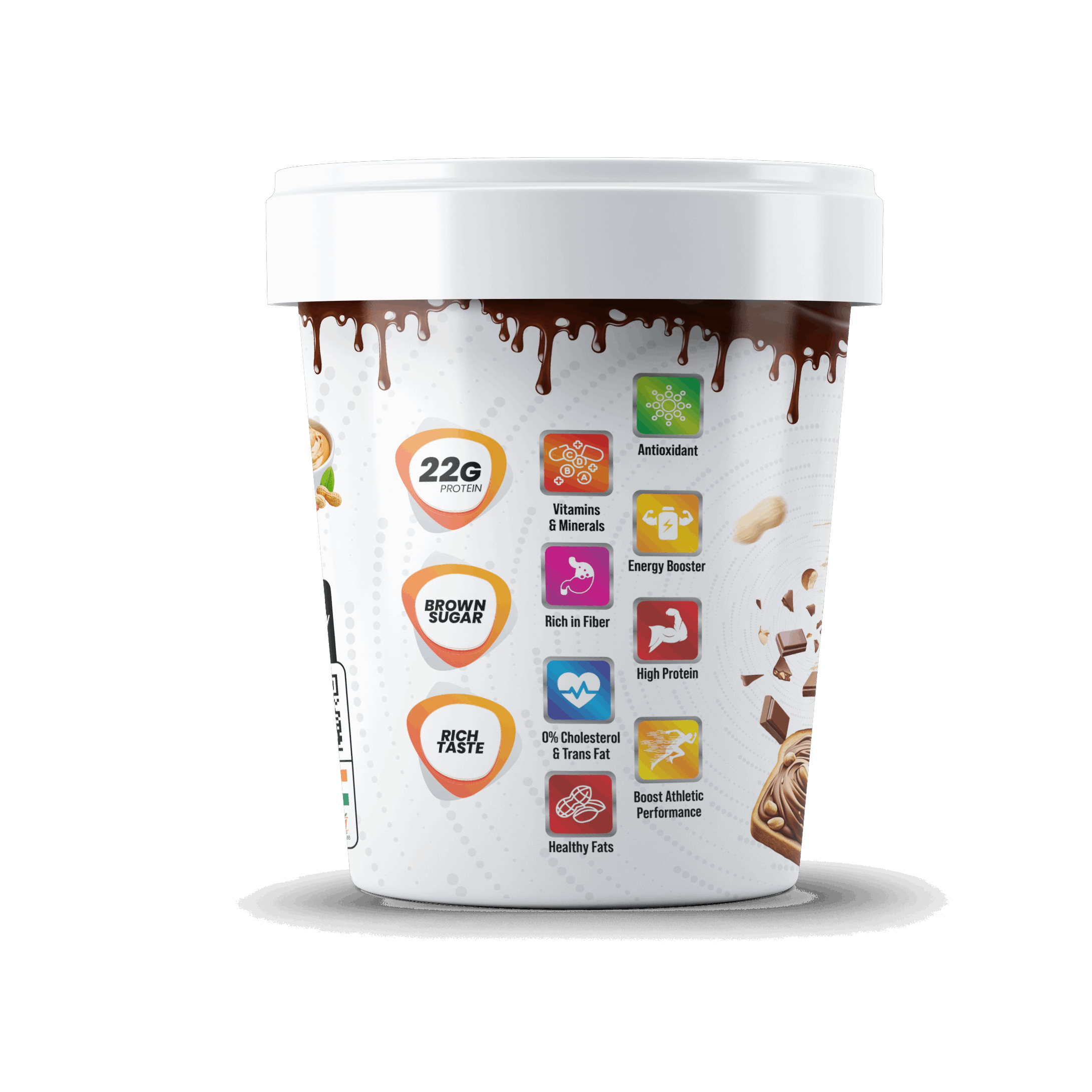 Container of ice cream with nutritional information on the label