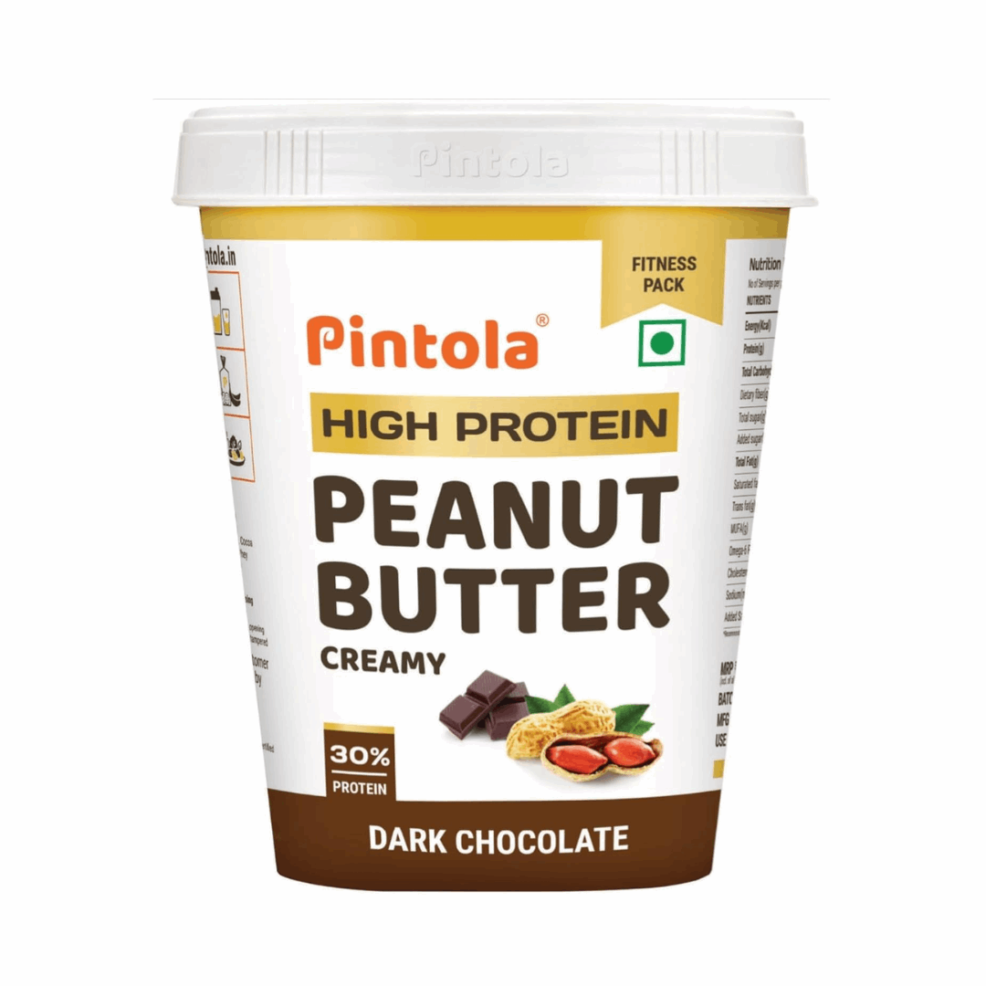 Pintola High Protein Peanut Butter container on a white background