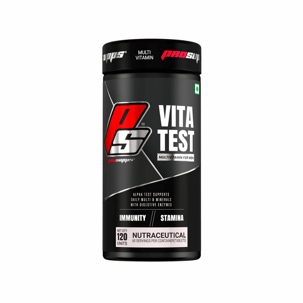 ProSupps Vita Test supplement container on a white background