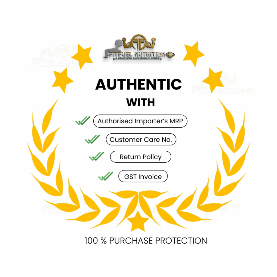 Product authenticity badge with brand logo and certification details on a white background