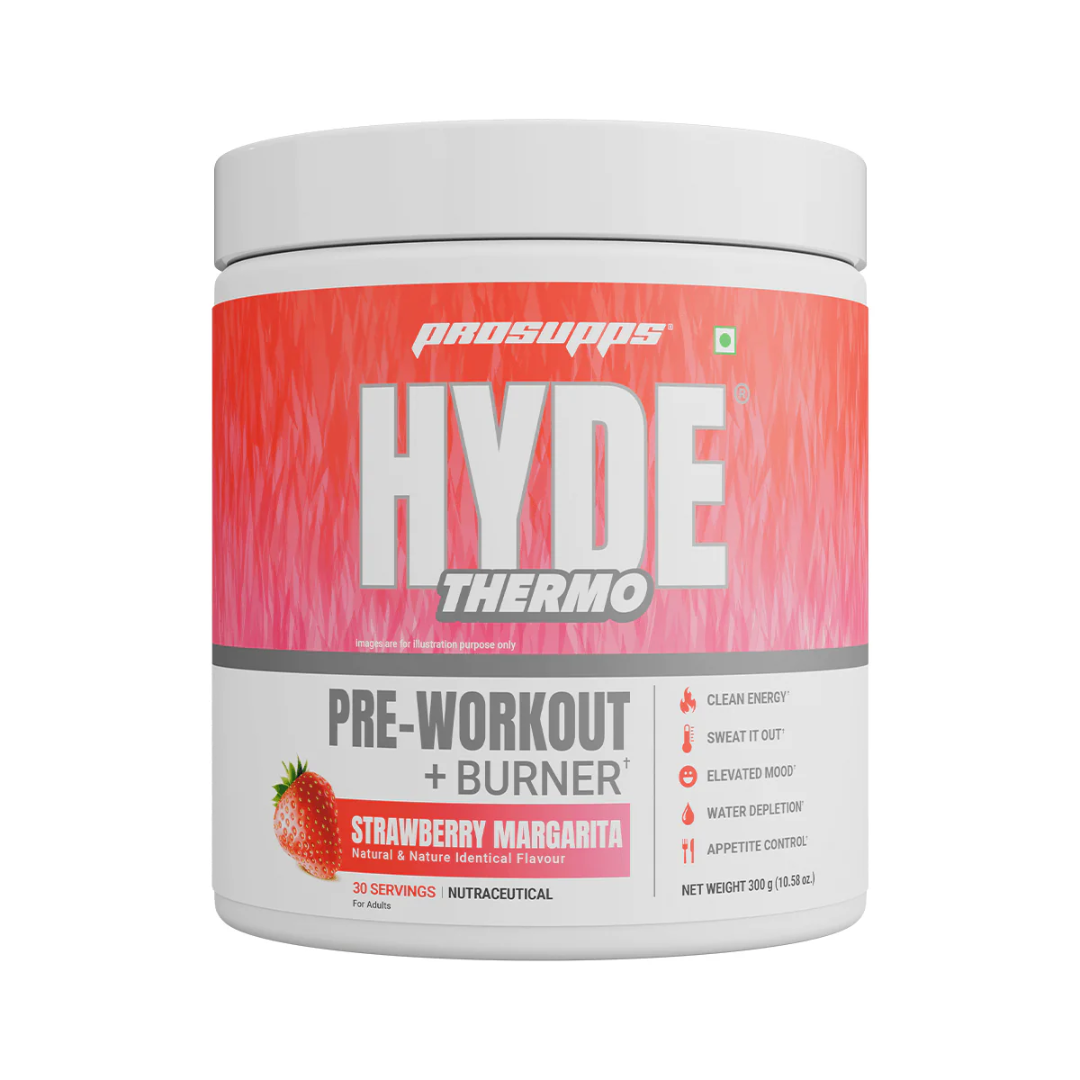 ProSupps Hyde Thermo pre-workout and burner supplement container on a white background