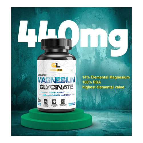 Growlabz Non Buffered 14% Chelated Magnesium Glycinate - 440Mg Elemental