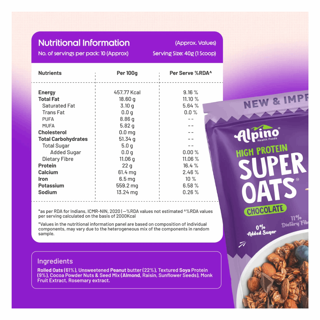 Alpino High Protein Super Rolled Oats Chocolate