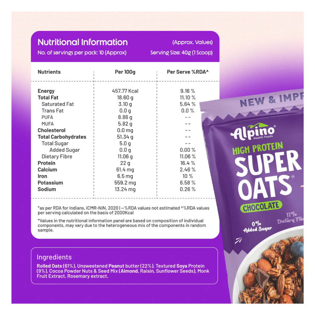 Alpino High Protein Super Rolled Oats Chocolate